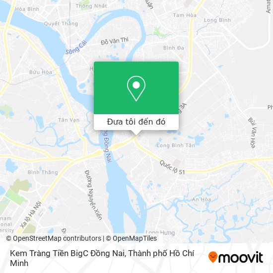 Bản đồ Kem Tràng Tiền BigC Đồng Nai
