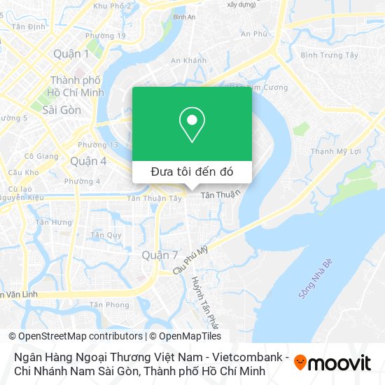 Bản đồ Ngân Hàng Ngoại Thương Việt Nam - Vietcombank - Chi Nhánh Nam Sài Gòn