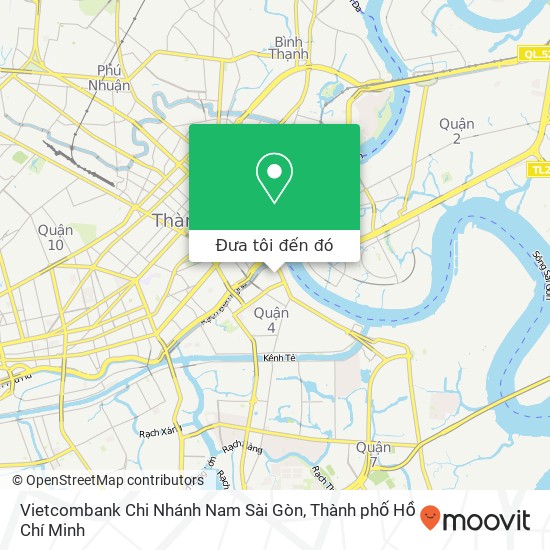 Bản đồ Vietcombank Chi Nhánh Nam Sài Gòn