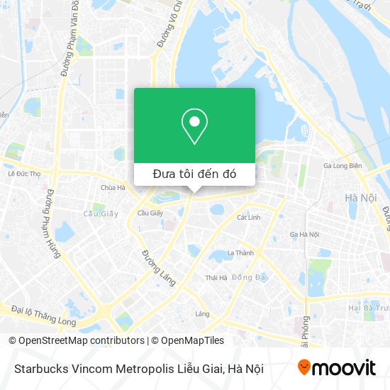 Bản đồ Starbucks Vincom Metropolis Liễu Giai