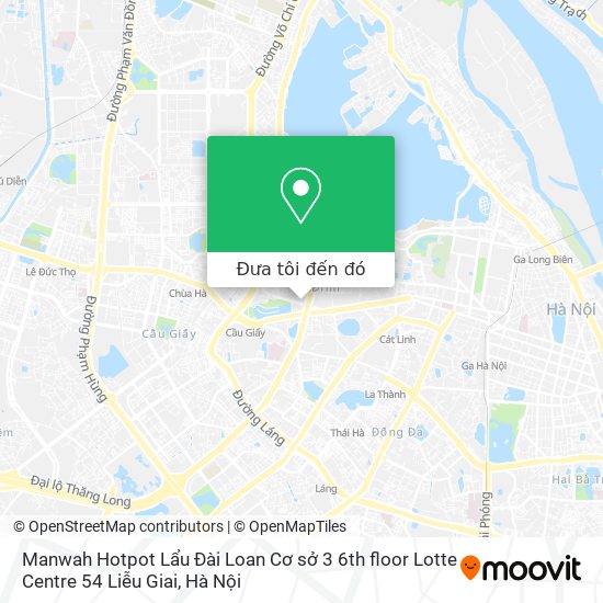 Bản đồ Manwah Hotpot Lẩu Đài Loan Cơ sở 3 6th floor Lotte Centre 54 Liễu Giai