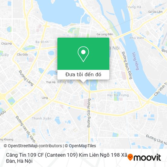 Bản đồ Căng Tin 109 CF (Canteen 109) Kim Liên Ngõ 198 Xã Đàn