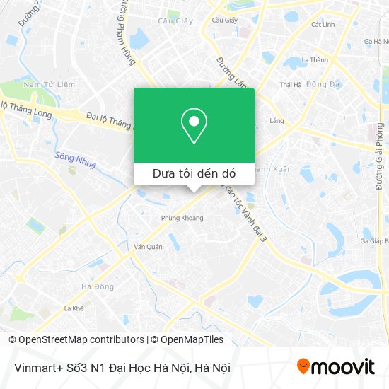 Bản đồ Vinmart+ Số3 N1 Đại Học Hà Nội