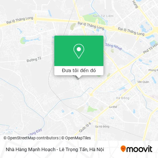 Bản đồ Nhà Hàng Mạnh Hoạch - Lê Trọng Tấn