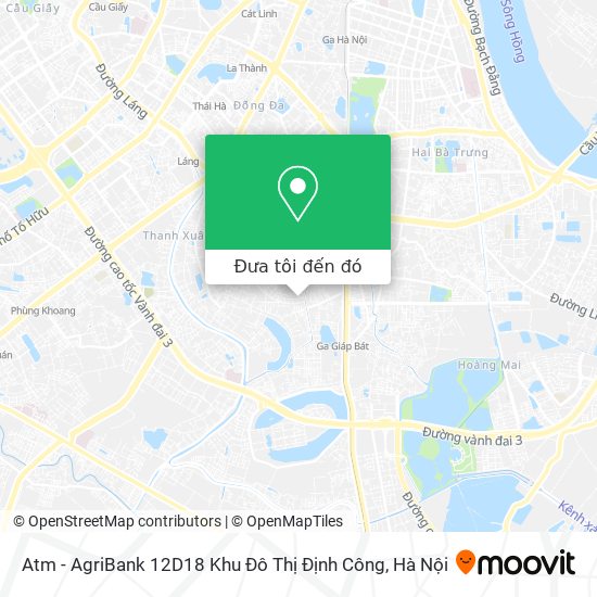 Bản đồ Atm - AgriBank 12D18 Khu Đô Thị Định Công