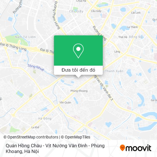 Bản đồ Quán Hồng Châu - Vịt Nướng Vân Đình - Phùng Khoang