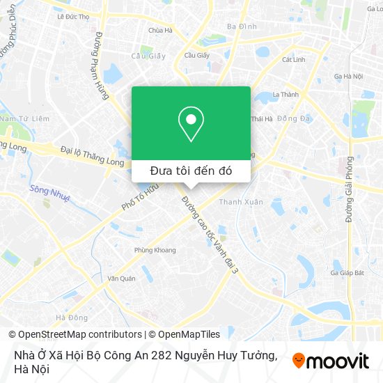 Bản đồ Nhà Ở Xã Hội Bộ Công An 282 Nguyễn Huy Tưởng