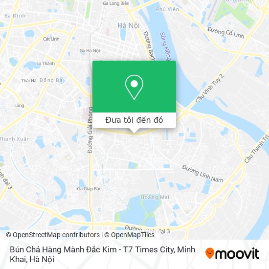 Bản đồ Bún Chả Hàng Mành Đắc Kim - T7 Times City, Minh Khai