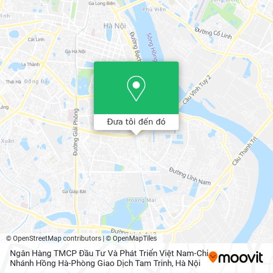 Bản đồ Ngân Hàng TMCP Đầu Tư Và Phát Triển Việt Nam-Chi Nhánh Hồng Hà-Phòng Giao Dịch Tam Trinh