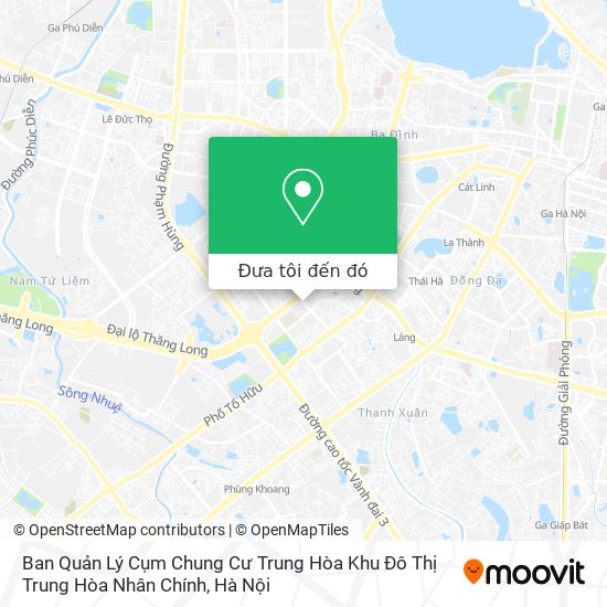 Bản đồ Ban Quản Lý Cụm Chung Cư Trung Hòa Khu Đô Thị Trung Hòa Nhân Chính