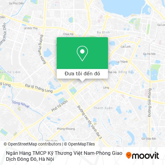 Bản đồ Ngân Hàng TMCP Kỹ Thương Việt Nam-Phòng Giao Dịch Đông Đô