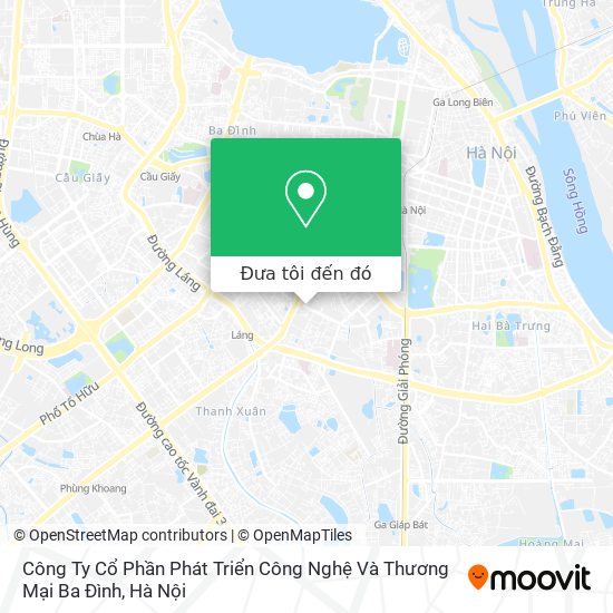 Bản đồ Công Ty Cổ Phần Phát Triển Công Nghệ Và Thương Mại Ba Đình