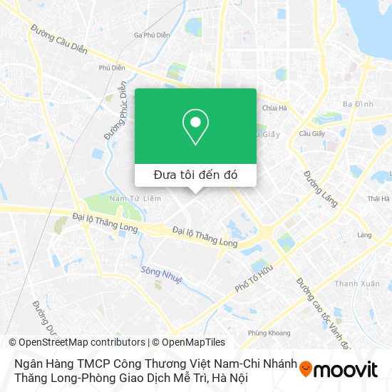 Bản đồ Ngân Hàng TMCP Công Thương Việt Nam-Chi Nhánh Thăng Long-Phòng Giao Dịch Mễ Trì