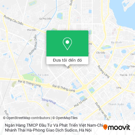 Bản đồ Ngân Hàng TMCP Đầu Tư Và Phát Triển Việt Nam-Chi Nhánh Thái Hà-Phòng Giao Dịch Sudico