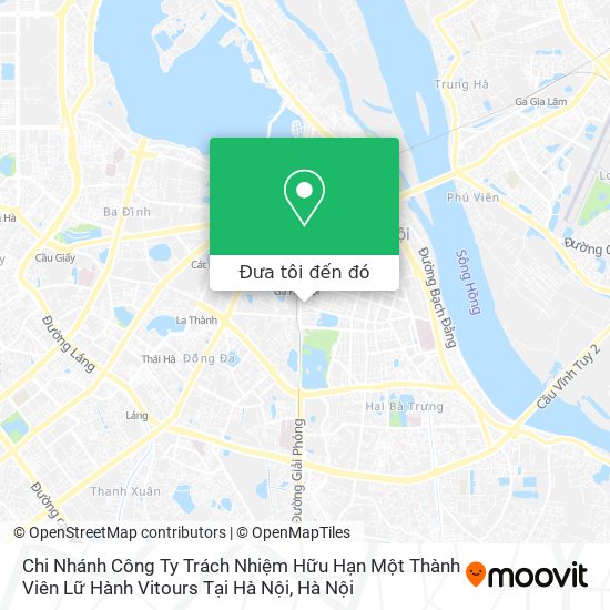 Bản đồ Chi Nhánh Công Ty Trách Nhiệm Hữu Hạn Một Thành Viên Lữ Hành Vitours Tại Hà Nội
