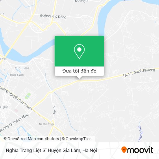 Bản đồ Nghĩa Trang Liệt Sĩ Huyện Gia Lâm