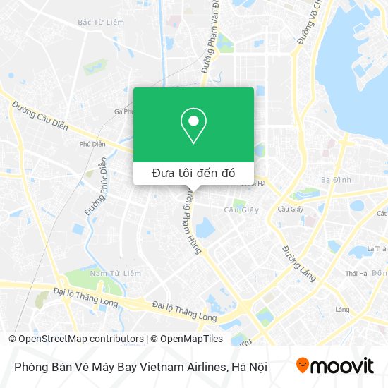 Bản đồ Phòng Bán Vé Máy Bay Vietnam Airlines