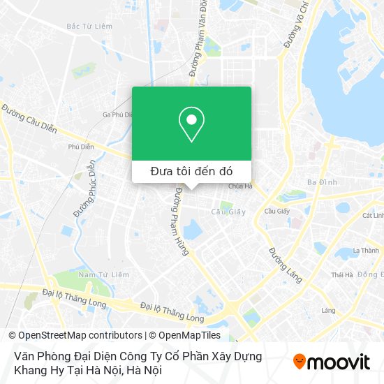 Bản đồ Văn Phòng Đại Diện Công Ty Cổ Phần Xây Dựng Khang Hy Tại Hà Nội