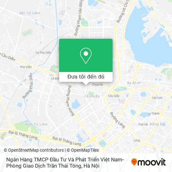 Bản đồ Ngân Hàng TMCP Đầu Tư Và Phát Triển Việt Nam-Phòng Giao Dịch Trần Thái Tông