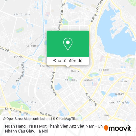 Bản đồ Ngân Hàng TNHH Một Thành Viên Anz Việt Nam - Chi Nhánh Cầu Giấy
