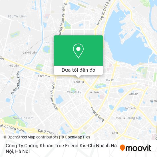 Bản đồ Công Ty Chứng Khoán True Friend Kis-Chi Nhánh Hà Nội