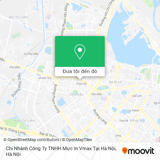 Bản đồ Chi Nhánh Công Ty TNHH Mực In Vmax Tại Hà Nội