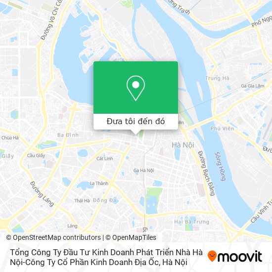 Bản đồ Tổng Công Ty Đầu Tư Kinh Doanh Phát Triển Nhà Hà Nội-Công Ty Cổ Phần Kinh Doanh Địa Ốc