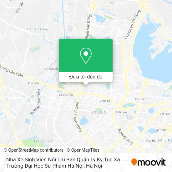Bản đồ Nhà Xe Sinh Viên Nội Trú Ban Quản Lý Ký Túc Xá Trường Đại Học Sư Phạm Hà Nội