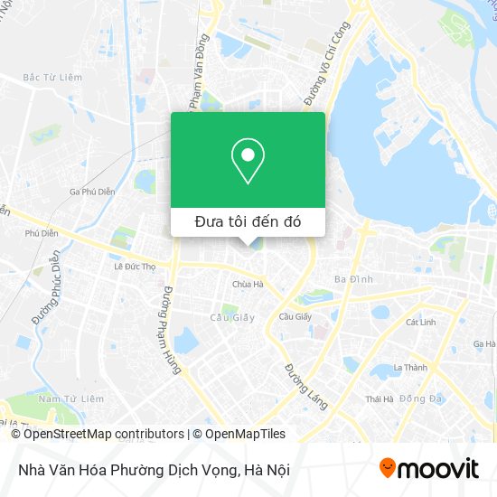Bản đồ Nhà Văn Hóa Phường Dịch Vọng