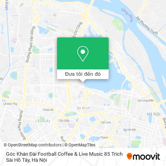 Bản đồ Góc Khán Đài Football Coffee & Live Music 85 Trích Sài Hồ Tây