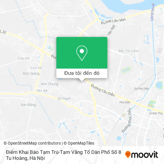 Bản đồ Điểm Khai Báo Tạm Trú-Tạm Vắng Tổ Dân Phố Số 8 Tu Hoàng