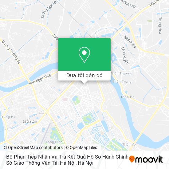 Bản đồ Bộ Phận Tiếp Nhận Và Trả Kết Quả Hồ Sơ Hành Chính Sở Giao Thông Vận Tải Hà Nội