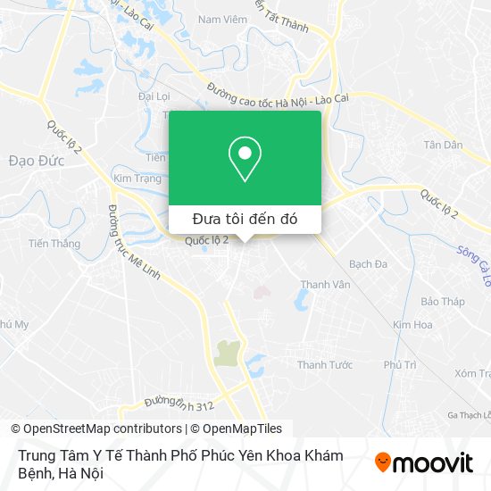Bản đồ Trung Tâm Y Tế Thành Phố Phúc Yên Khoa Khám Bệnh