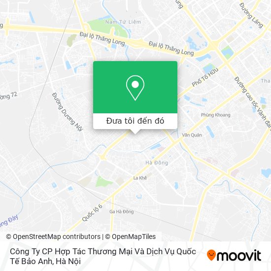 Bản đồ Công Ty CP Hợp Tác Thương Mại Và Dịch Vụ Quốc Tế Bảo Anh