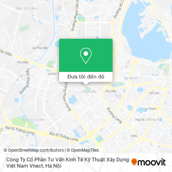 Bản đồ Công Ty Cổ Phần Tư Vấn Kinh Tế Kỹ Thuật Xây Dựng Việt Nam Vnect