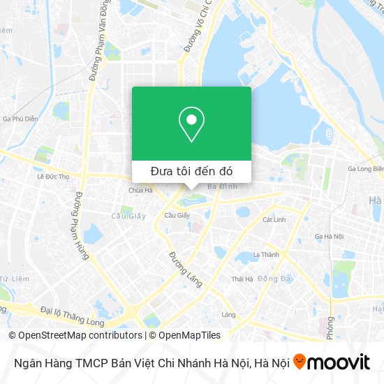 Bản đồ Ngân Hàng TMCP Bản Việt Chi Nhánh Hà Nội