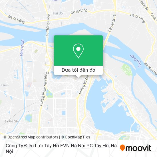 Bản đồ Công Ty Điện Lực Tây Hồ EVN Hà Nội PC Tây Hồ