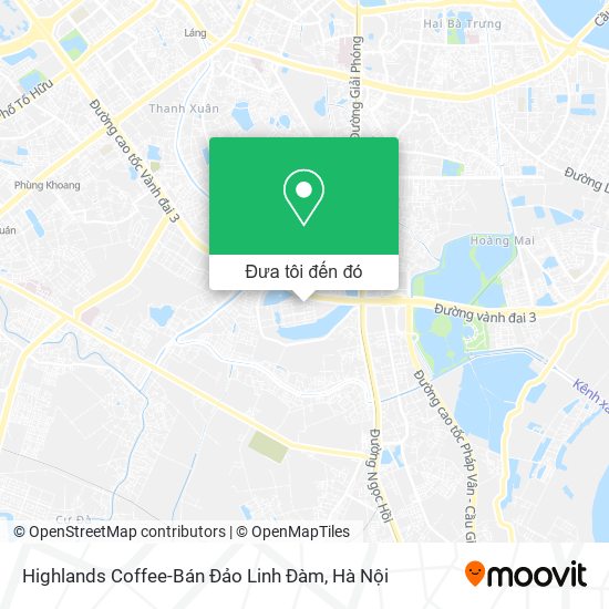 Bản đồ Highlands Coffee-Bán Đảo Linh Đàm