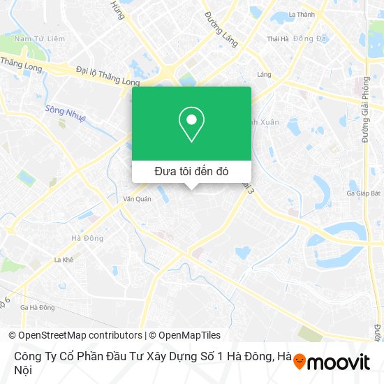 Bản đồ Công Ty Cổ Phần Đầu Tư Xây Dựng Số 1 Hà Đông