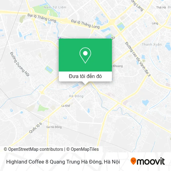 Bản đồ Highland Coffee 8 Quang Trung Hà Đông