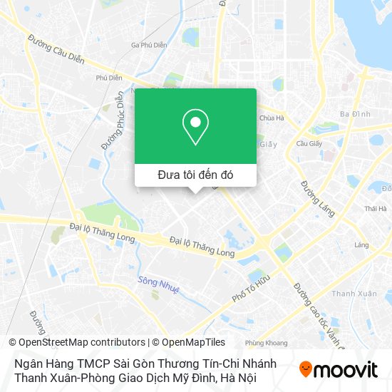Bản đồ Ngân Hàng TMCP Sài Gòn Thương Tín-Chi Nhánh Thanh Xuân-Phòng Giao Dịch Mỹ Đình