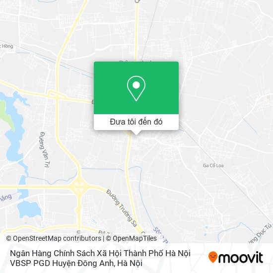 Bản đồ Ngân Hàng Chính Sách Xã Hội Thành Phố Hà Nội VBSP PGD Huyện Đông Anh