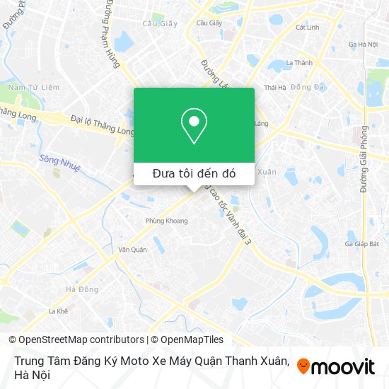 Bản đồ Trung Tâm Đăng Ký Moto Xe Máy Quận Thanh Xuân