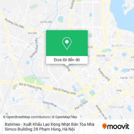 Bản đồ Batimex - Xuất Khẩu Lao Động Nhật Bản Tòa Nhà Simco Building 28 Phạm Hùng