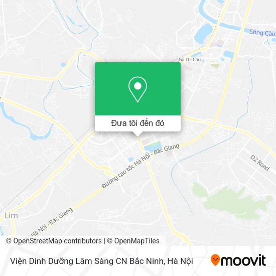 Bản đồ Viện Dinh Dưỡng Lâm Sàng CN Bắc Ninh