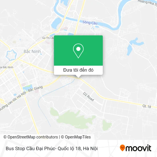 Bản đồ Bus Stop Cầu Đại Phúc- Quốc lộ 18