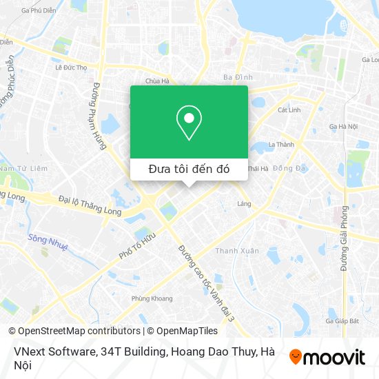 Bản đồ VNext Software, 34T Building, Hoang Dao Thuy