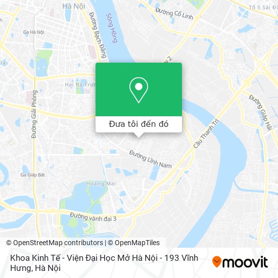 Bản đồ Khoa Kinh Tế - Viện Đại Học Mở Hà Nội - 193 Vĩnh Hưng