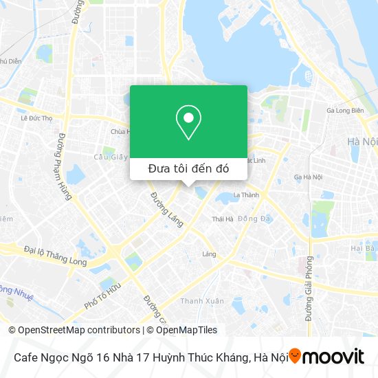 Bản đồ Cafe Ngọc Ngõ 16 Nhà 17 Huỳnh Thúc Kháng