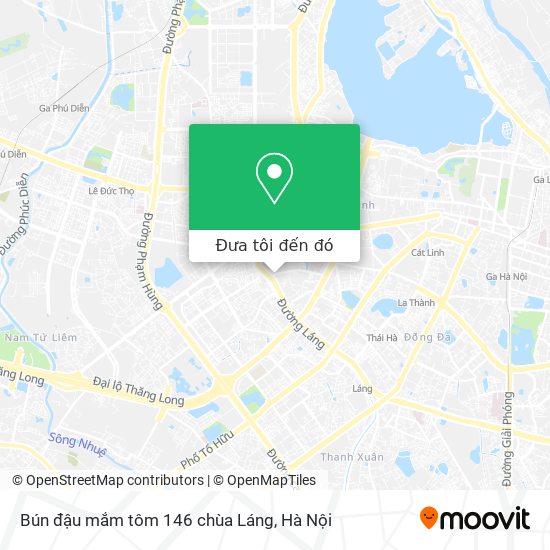 Bản đồ Bún đậu mắm tôm 146 chùa Láng